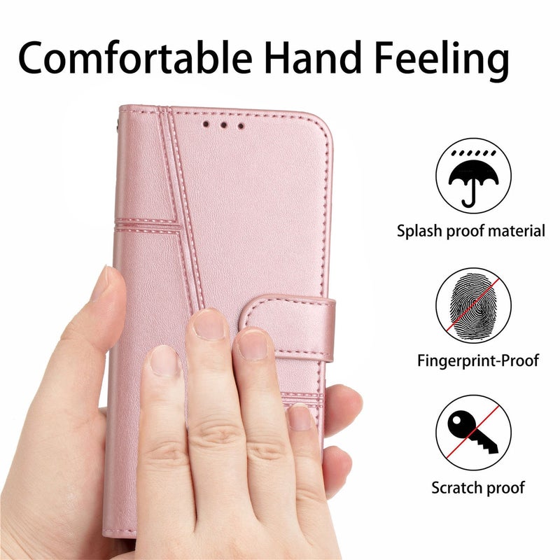 HuHa Case Cover For Tecno Pop 5 LTE Stitching Calf Texture Buckle Leather Phone Case(Pink) - Image 3