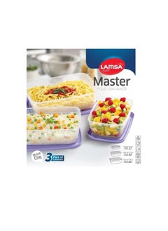 Lamsa Plast 3 plastic food containers, different sizes and multiple colors, made of safe plastic from LAMSA Master  - Image 1