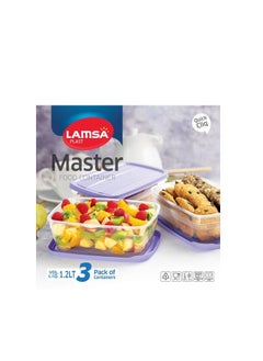 Lamsa Plast 3 plastic food containers, different sizes and multiple colors, made of safe plastic from LAMSA Master  - Image 3