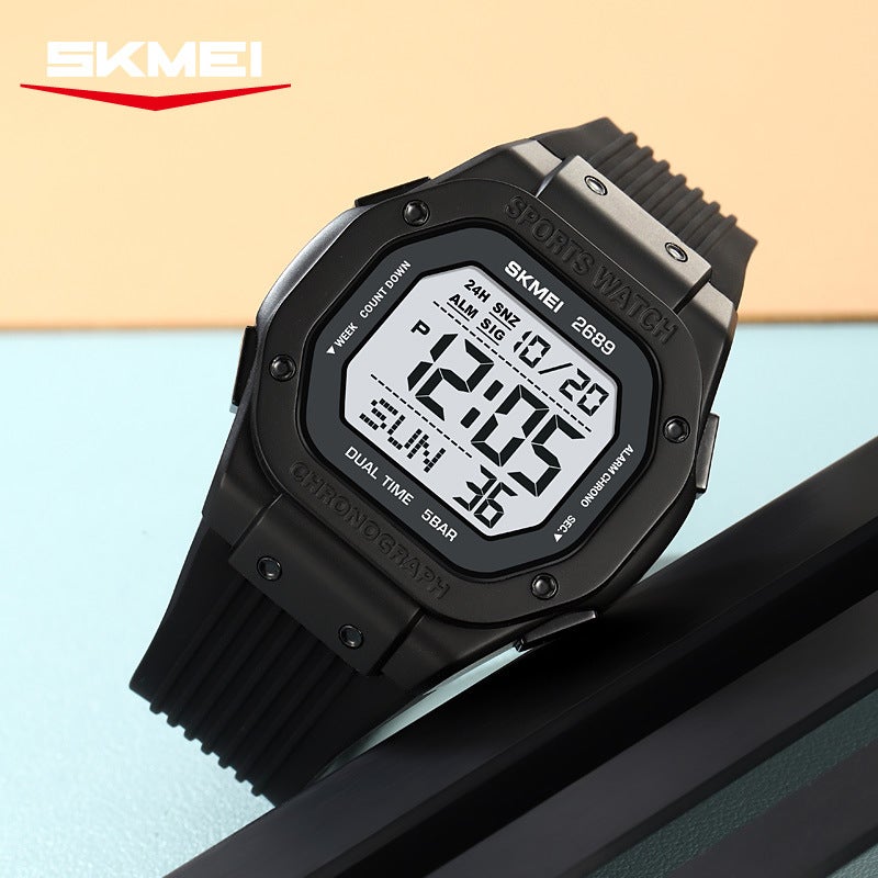 Skmei Digital Square Watch Multifunction Waterproof Alarm Outdoor Sports - Image 1