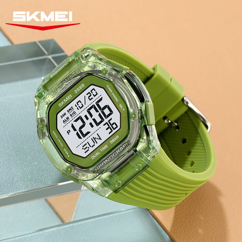 Skmei Digital Square Watch Multifunction Waterproof Alarm Outdoor Sports - Image 3