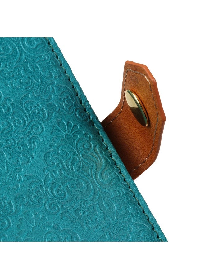 HuHa For Sony Xperia Ace II European Floral Embossed Copper Buckle Horizontal Flip PU Leather Case with Holder & Card Slots & Wallet & Photo Frame(Blue)  - Image 5