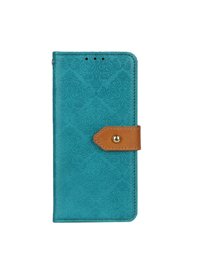 HuHa For Sony Xperia Ace II European Floral Embossed Copper Buckle Horizontal Flip PU Leather Case with Holder & Card Slots & Wallet & Photo Frame(Blue)  - Image 2