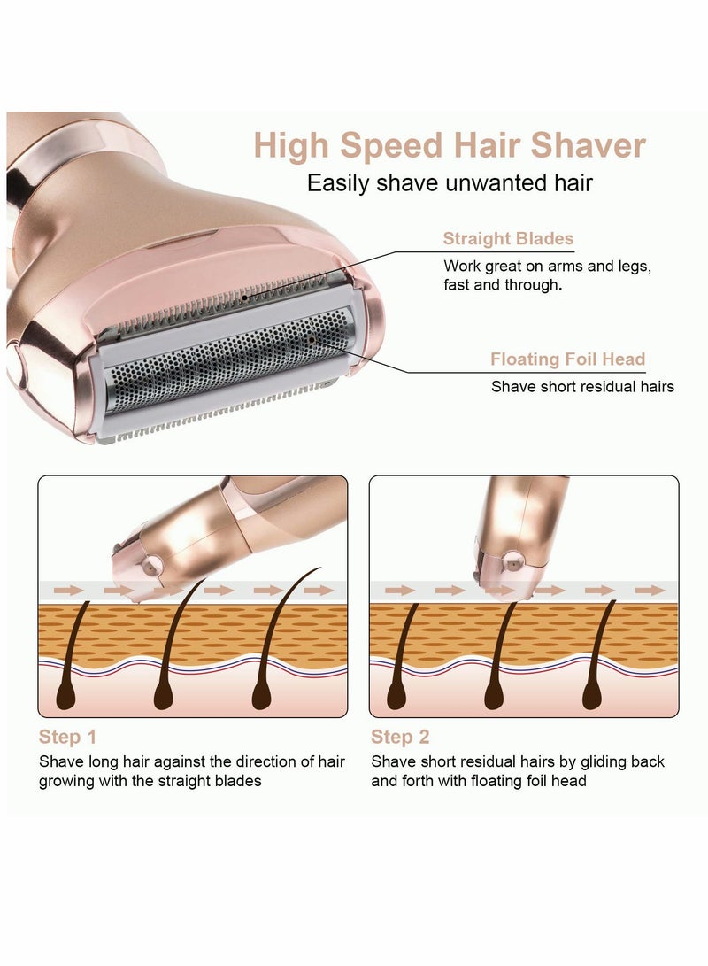 إكسفور Electric Razor for Women, Painless 2 in 1 Ladies Shaver  Hair Trimmer for Face Eyebrow Mustache Beard Arm Leg Armpit Bikini - Image 4