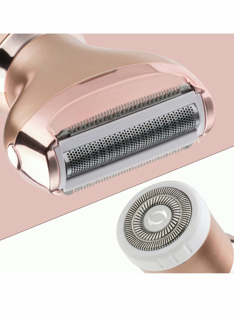 إكسفور Electric Razor for Women, Painless 2 in 1 Ladies Shaver  Hair Trimmer for Face Eyebrow Mustache Beard Arm Leg Armpit Bikini - Image 2