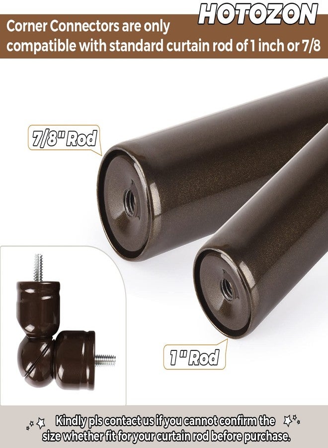 HOTOZON Adjustable Corner Connector for 1 Inch and 7/8 Inch Diameter Curtain Rod, 2 Pack Superior Elbow Connectors for Corner and Bay Window Curtain Rods, Antique Bronze - Image 3