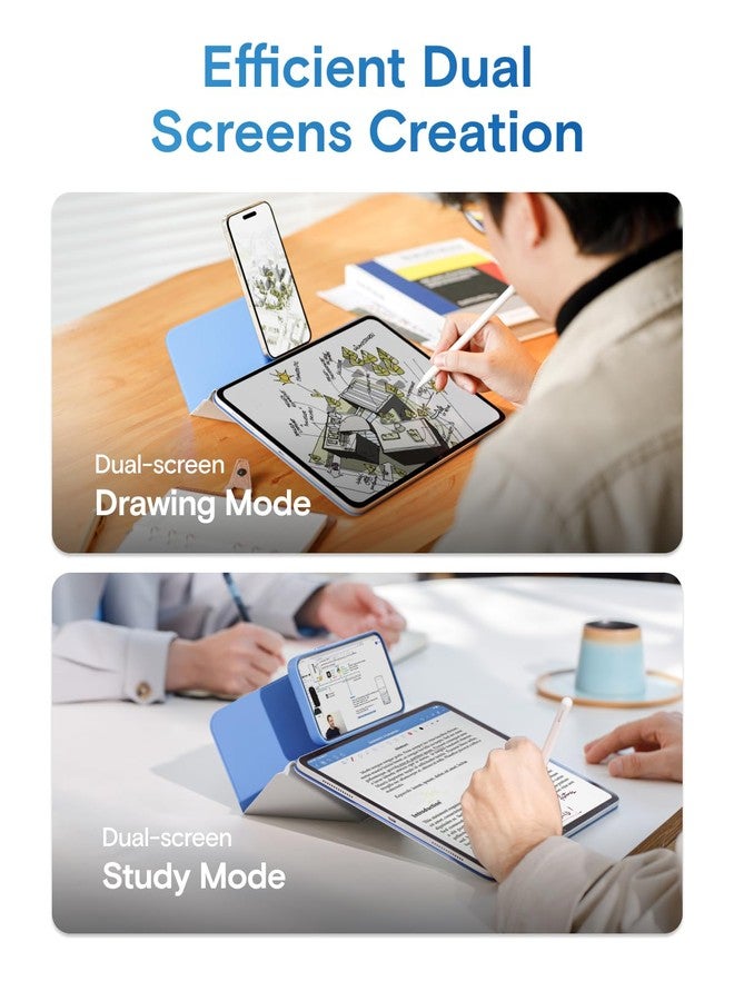 موفت جراب MOFT Dynamic Folio لجهاز iPad Mini 7 (A17 Pro 2024)/Mini 6 2021، مقاس 8.3 بوصة، جراب رفيع مزود بحامل مغناطيسي مع أكثر من 20 زاوية عرض، خاصية التشغيل/الإيقاف التلقائي، فائق النحافة، لون رمادي داكن مع لمسة من الياقوت - Image 5