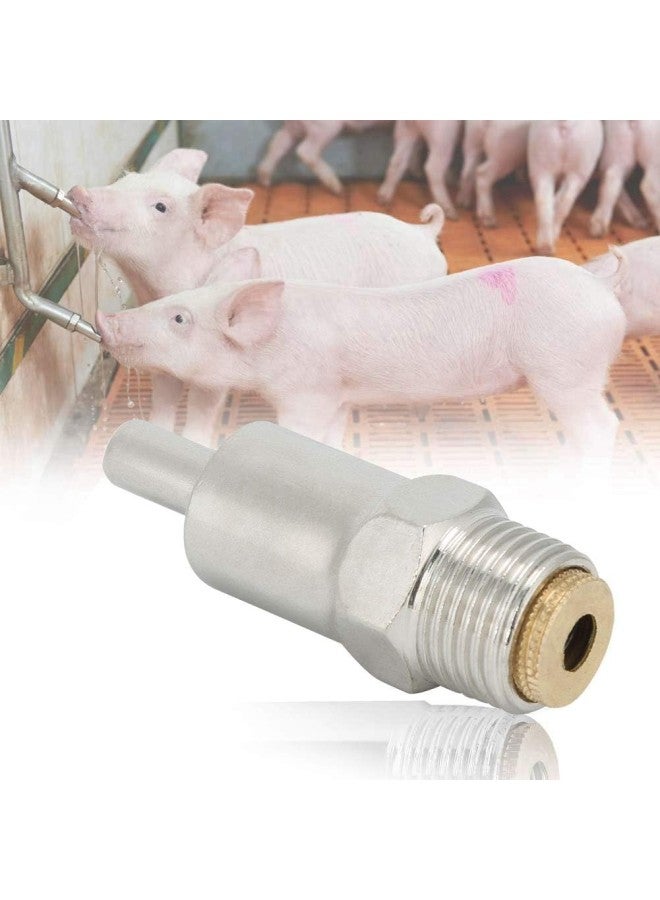 klarako 5Pcs Stainless Steel Copper Cap Round Nozzle Pig Drinker Livestock Farm Accessories Supplies - Image 2