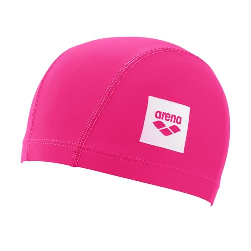 Arena Unisex Junior Unix II Swim Cap for Boys and Girls Ages 6 to 12 Lightweight Stretch Fabric Kids’ Pool Bathing Cap, One Size, Pink - Image 1