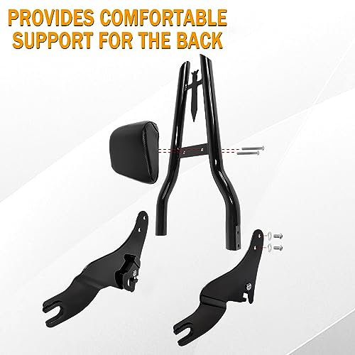 Fjpacemt 30" Tall Detachable Black Sissy Bar Passenger Backrest Rear Pad for Harley Davidson Touring Models 2009-2025 Street Glide Road Glide Electra Glide Road King CVO Ultra - Image 4