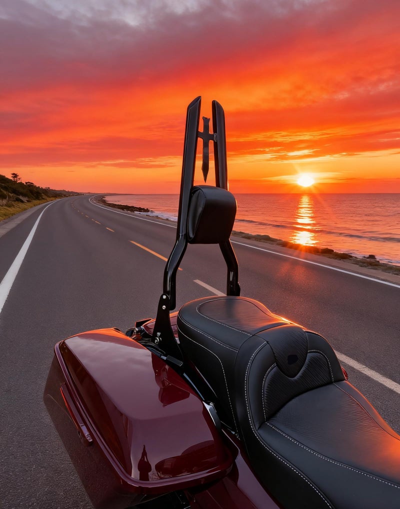 Fjpacemt 30" Tall Detachable Black Sissy Bar Passenger Backrest Rear Pad for Harley Davidson Touring Models 2009-2025 Street Glide Road Glide Electra Glide Road King CVO Ultra - Image 3
