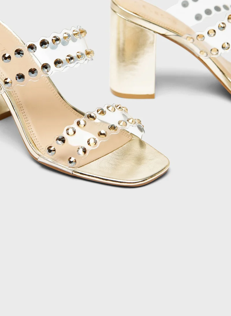 Celeste Double Strap Mid Heel Sandal