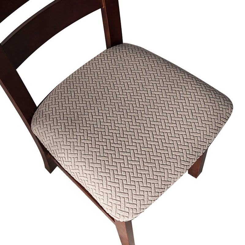 Genina Seat Covers for Dining Room Chair Seat Slipcovers Kitchen Chair Covers (Taupe  6 Pcs) - Image 2