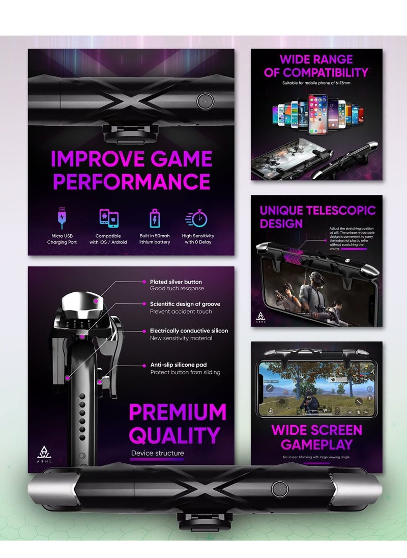 KASTWAVE - Mobile Game Trigger Joystick PUBG Pulse Automatic High Frequency Click 4 Speed Mobile Game Controller for IOS/Android Support COD/PUBG/ROS and Many Other Games Elevate Your Gaming Experience - Image 1