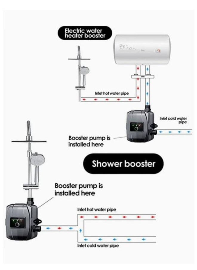 Arabest - 24 Volt Portable Automatic Water Pressure Booster Pump, 150 Watt Shower Booster Pump with Automatic Flow Switch, Hot and Cold Water Pump for Tap/Faucet/Bathroom Shower (Black) - Image 1