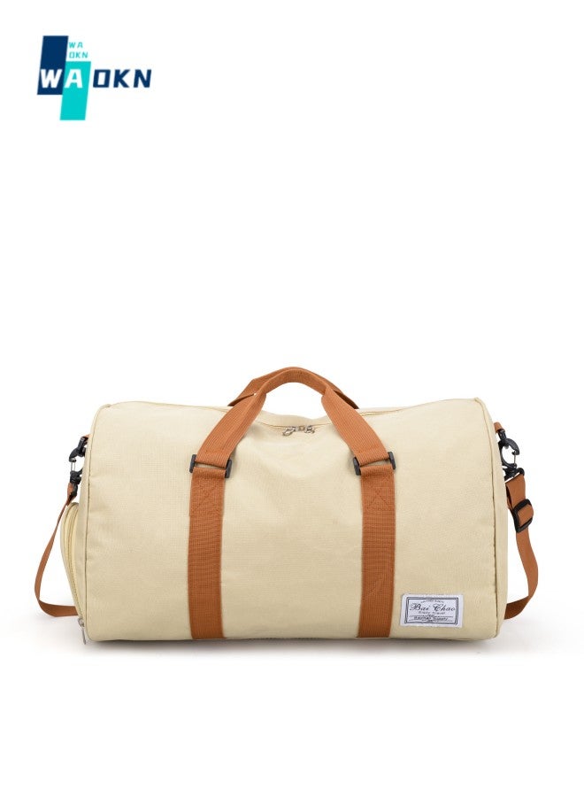 WAOKN Unisex New Canvas Travel Bag Shoulder Bag Large Capacity Sports Fitness Bag Fashion Portable Short-distance Business Travel Light Luggage - Image 1