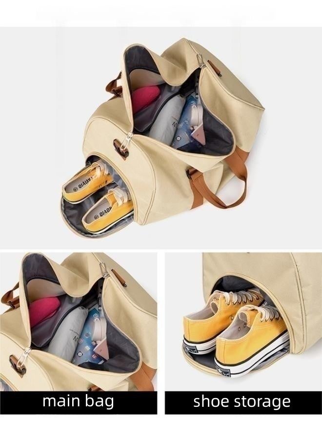 WAOKN Unisex New Canvas Travel Bag Shoulder Bag Large Capacity Sports Fitness Bag Fashion Portable Short-distance Business Travel Light Luggage - Image 3