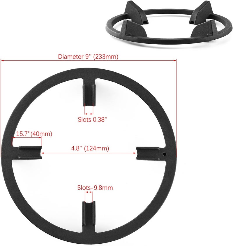 Charbrofire Wok Ring, Replacement Parts Cast Iron Wok Support Ring for Gas Stove Burner Grate Samsung, GE, Kitchenaid, LG, Whirlpool, Frigidaire, Kenmore Etc Gas Stove Stand Rack Accessories - Image 4