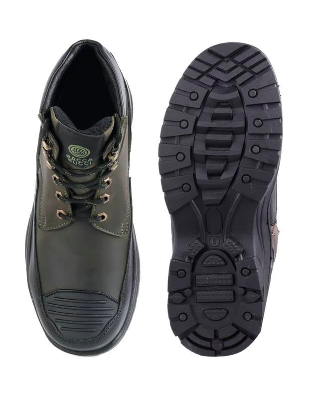 Bacca Bucci Protector Leather Motorcycle Boots for Men Forest Green UK 9 - Image 5