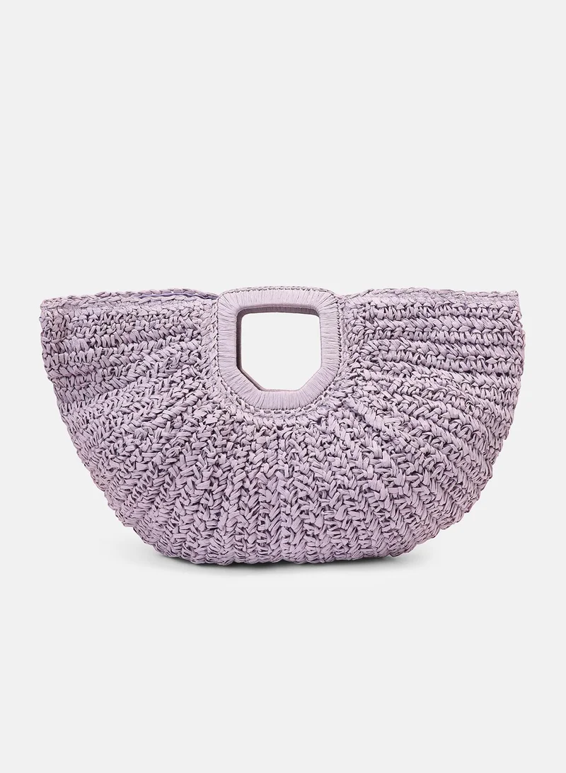 Haute Sauce Solid Zip Lock Regular Jute Hand Bag For Women