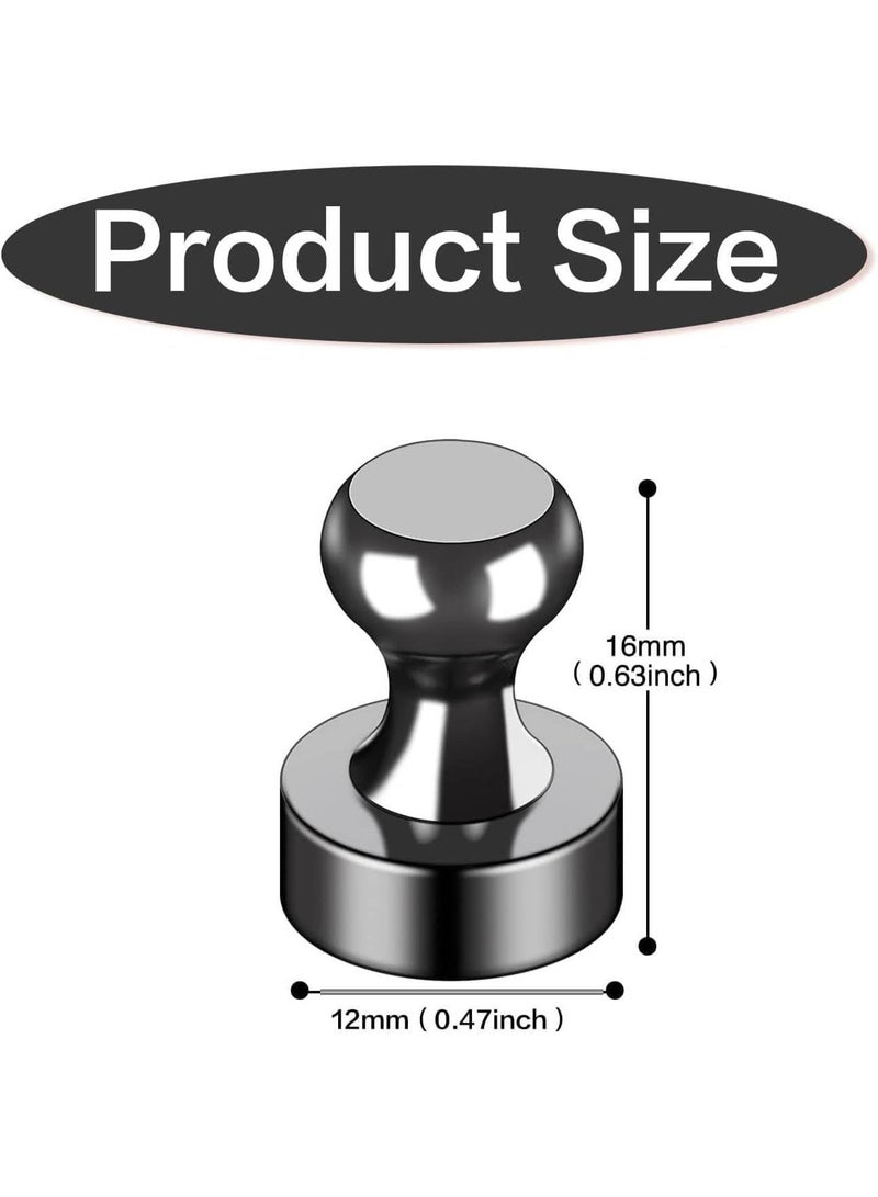 ChicAbode 16Pcs Strong Fridge Magnets, Black Refrigerator Magnets, Push Pin Magnets, Strong Whiteboard Magnets, Small Magnets, for Locker, Kitchen, Office, School, Map Decorative, Adults - Image 2