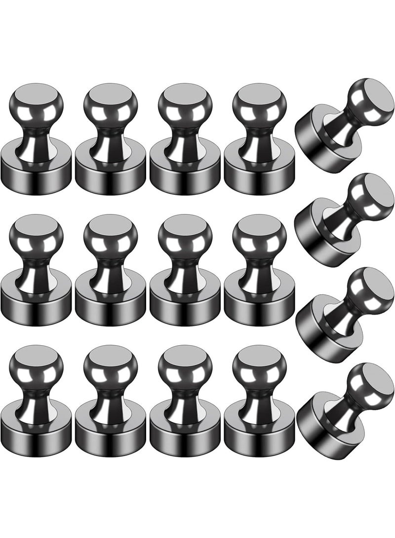 ChicAbode 16Pcs Strong Fridge Magnets, Black Refrigerator Magnets, Push Pin Magnets, Strong Whiteboard Magnets, Small Magnets, for Locker, Kitchen, Office, School, Map Decorative, Adults - Image 1