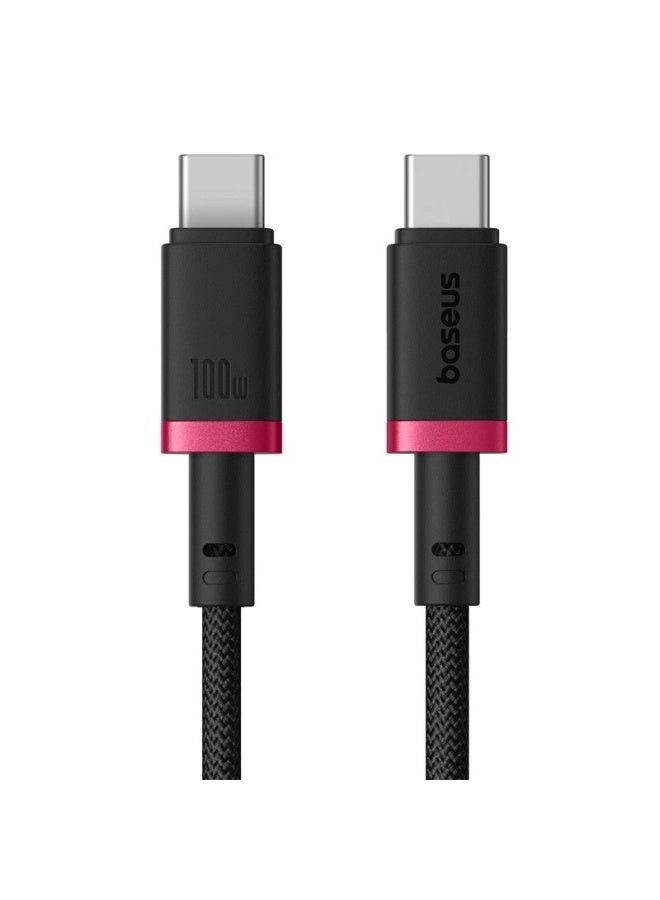 بيسوس Baseus Dura Type C to Type C 100 W fast charging cable 1 m Black, multicolour - Image 4