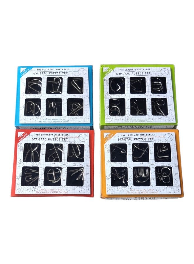 PLUSPOINT PLUSPOINT Brain Teasers 24 Metal Wire Puzzle Assorted Metal Puzzle Game for Gifts Party Favors Prizes Disentanglement Unlock Interlock IQ Puzzle Brain Teaser (24 pc)  - Image 1