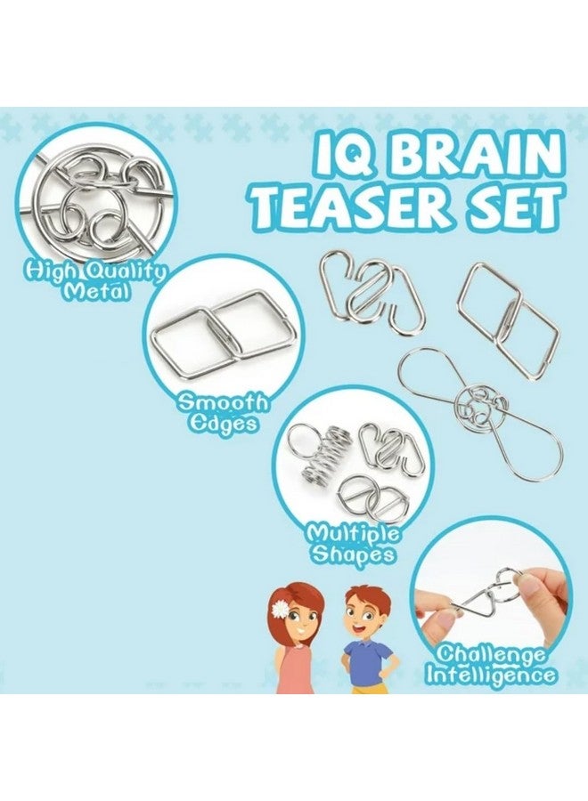 PLUSPOINT PLUSPOINT Brain Teasers 24 Metal Wire Puzzle Assorted Metal Puzzle Game for Gifts Party Favors Prizes Disentanglement Unlock Interlock IQ Puzzle Brain Teaser (24 pc)  - Image 3