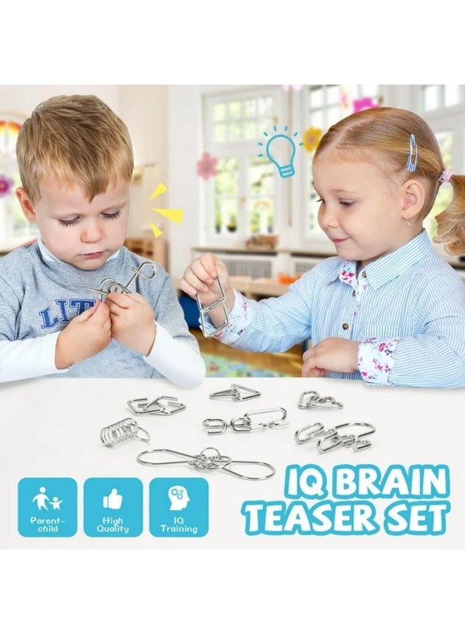 PLUSPOINT PLUSPOINT Brain Teasers 24 Metal Wire Puzzle Assorted Metal Puzzle Game for Gifts Party Favors Prizes Disentanglement Unlock Interlock IQ Puzzle Brain Teaser (24 pc)  - Image 4