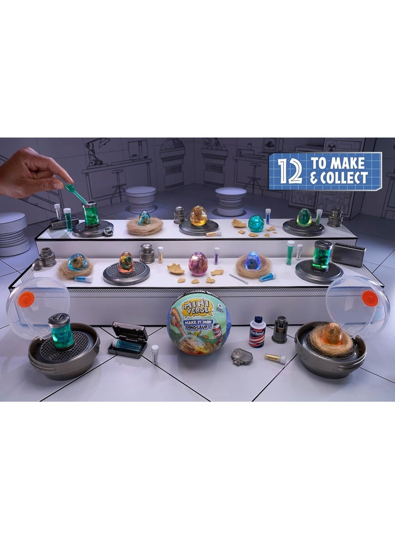 MGA's Miniverse MGA’s Miniverse Make It Mini Dinosaurs Jurassic World, DIY Dinosaur Egg or Hybrid Cylinder with DNA Powder, Accessories, QR Code Learning Guide & Display Incubator, 12 Baby Dinosaurs- 522546 - Image 3