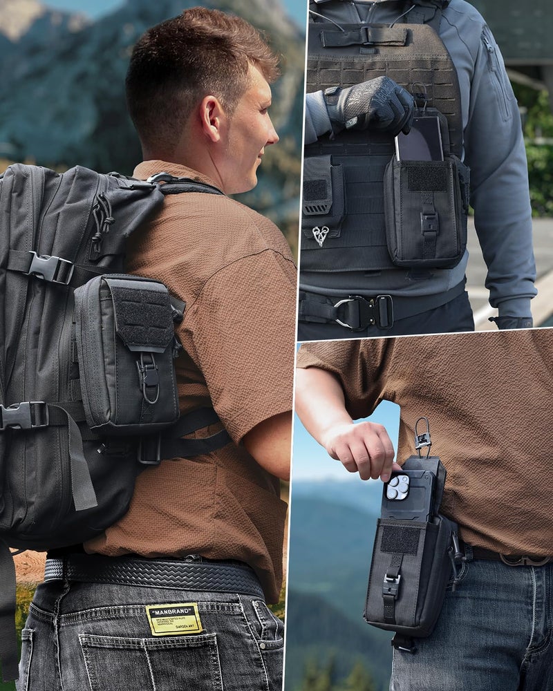 RXW MOLLE Accessories Phone Pouch Tactical Utility EDC Tool Holster Cellphone Holder for Vest & Duty Belt(Fits 4.5"-6.9" Gear) - Image 5