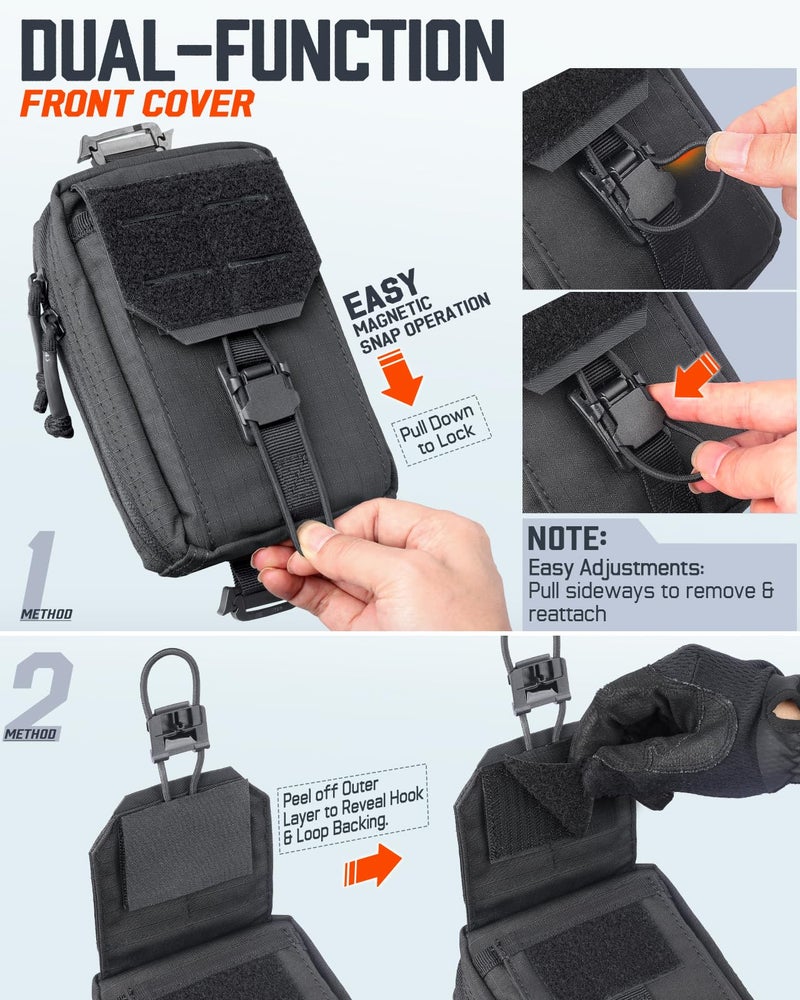 RXW MOLLE Accessories Phone Pouch Tactical Utility EDC Tool Holster Cellphone Holder for Vest & Duty Belt(Fits 4.5"-6.9" Gear) - Image 3