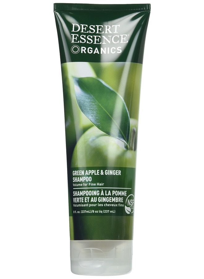 Desert Essence Apple & Ginger Shampoo 8 fl. oz. - Pack of 2 - Gluten Free - Vegan - Cruelty Free - Volumizing - Fuller Hair - Revitalizes Scalp - Cleansing