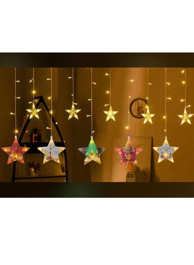 Star LED Ramadan Lights Outdoor 10 LED Connectable LED String Lights Indoor Outdoor 8 Modes Green Wire Twinkle Lights for BirthdayTree Wedding Party Decorations