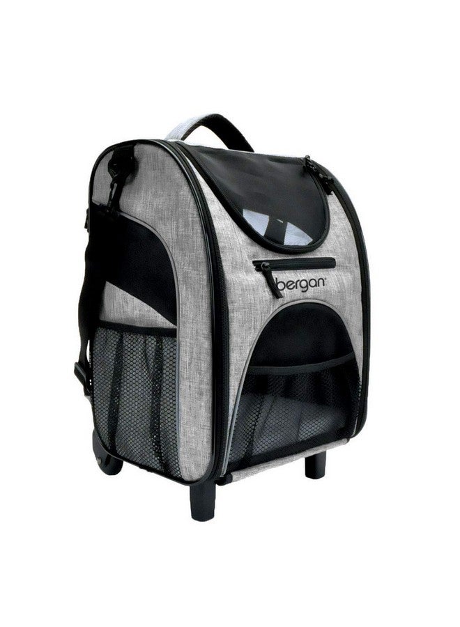 Coastal Bergan Rolling Pet Carrier - Travel Carrier Bag for Dogs and Cats with Mesh Windows and Shoulder Strap - Approved on Most Airlines - Heather Grey - 11.5" x 11.75" x 18.5"