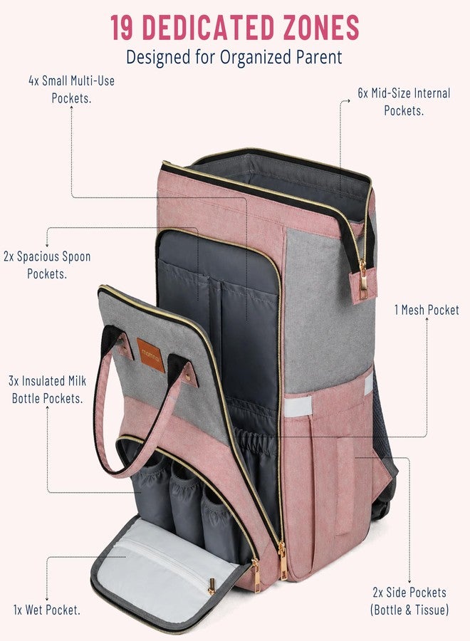 MAMMA Dual Partition Diaper Bag For Mothers for Travel, Baby Bag for Mother Travel,16 Pockets Diaper Bags for Mom and Hospital Bag for Delivery Women,Unisex Baby diaper Bag with 9 Month Warranty - Image 3