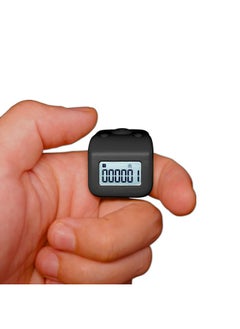 ارفاكر عداد أصابع أرفاكر قابل لإعادة الشحن، عداد لفات مقاوم للماء IPX8، جهاز عداد تسبيح رقمي صامت بست قنوات مع مصباح LED للصلاة والسباحة والحياكة كهدية، أسود  - Image 1