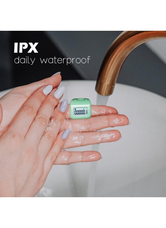 ارفاكر عداد أصابع أرفاكر قابل لإعادة الشحن، عداد لفات مقاوم للماء IPX8، جهاز عداد تسبيح رقمي صامت بست قنوات مع مصباح LED للصلاة والسباحة والحياكة كهدية، أسود  - Image 2