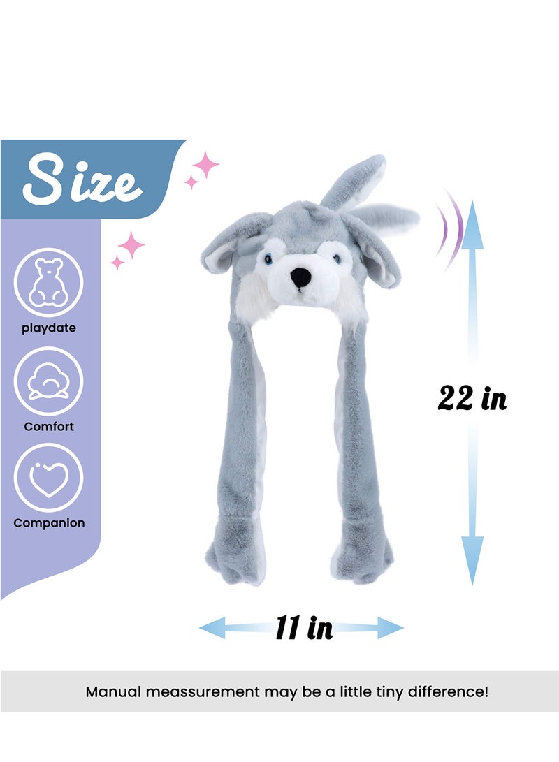 SYOSI Animal Hat with Ears Moving Jumping Pop Up Beating Plush Dress Up Cute Soft Jumping Animal Hat for Women Kids Party Great Gift 22 inches Animal Hat  - Image 2
