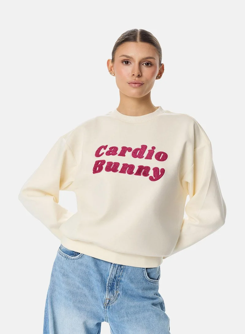 كارديو باني Cardio Bunny Retro Script Sweatshirt