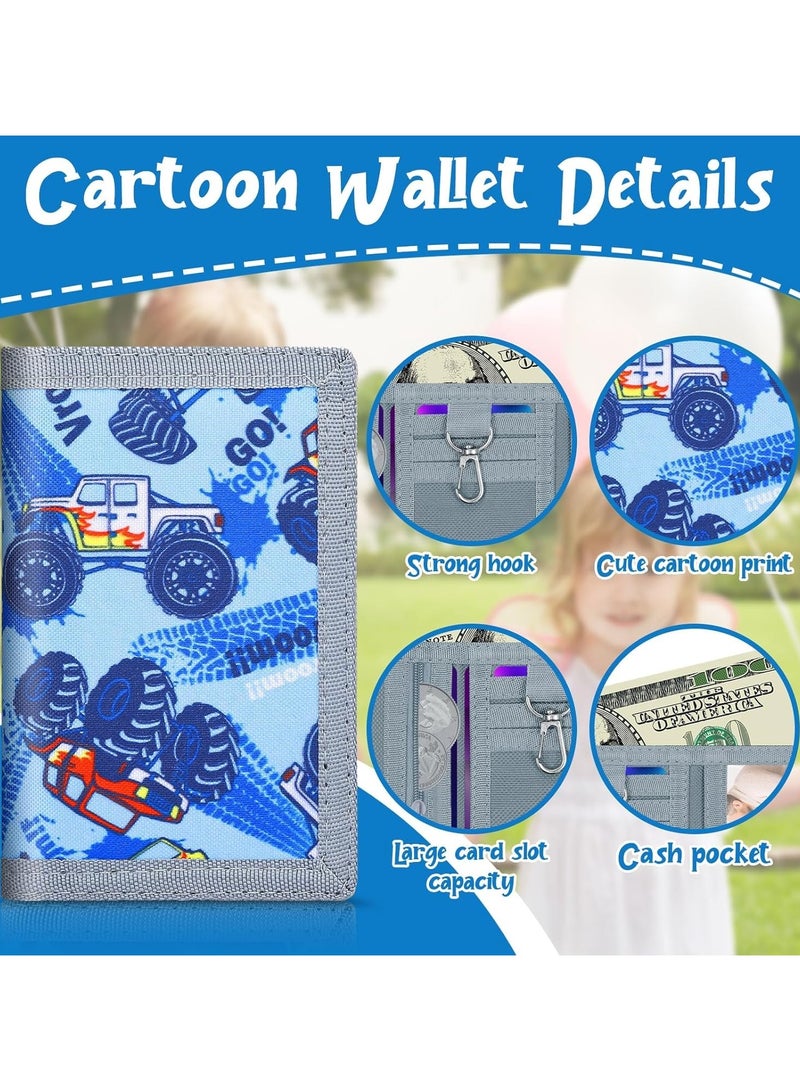 عام محفظة للأولاد، محفظة ثلاثية الطيات للأطفال مع نافذة للهوية وحبل، حقيبة قماشية للرقبة للأولاد من 9 إلى 12 سنة، هدية عيد ميلاد للأطفال، مثالية للاستخدام اليومي في المدرسة للأولاد - Image 4