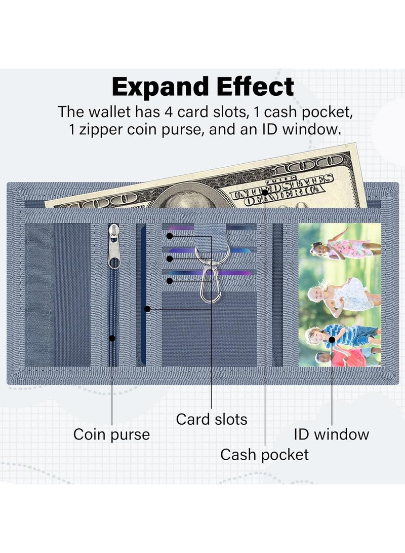 عام محفظة للأولاد، محفظة ثلاثية الطيات للأطفال مع نافذة للهوية وحبل، حقيبة قماشية للرقبة للأولاد من 9 إلى 12 سنة، هدية عيد ميلاد للأطفال، مثالية للاستخدام اليومي في المدرسة للأولاد - Image 2