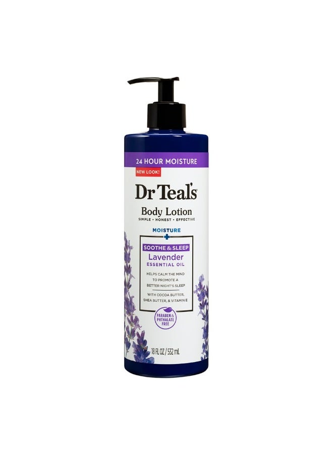 Dr. Teals Dr. Teal's Body Lotion Moisture + Smoothing Lavender Essential Oil, 532ml | Paraben & Phthalate Free | Pack of 1 - Image 1