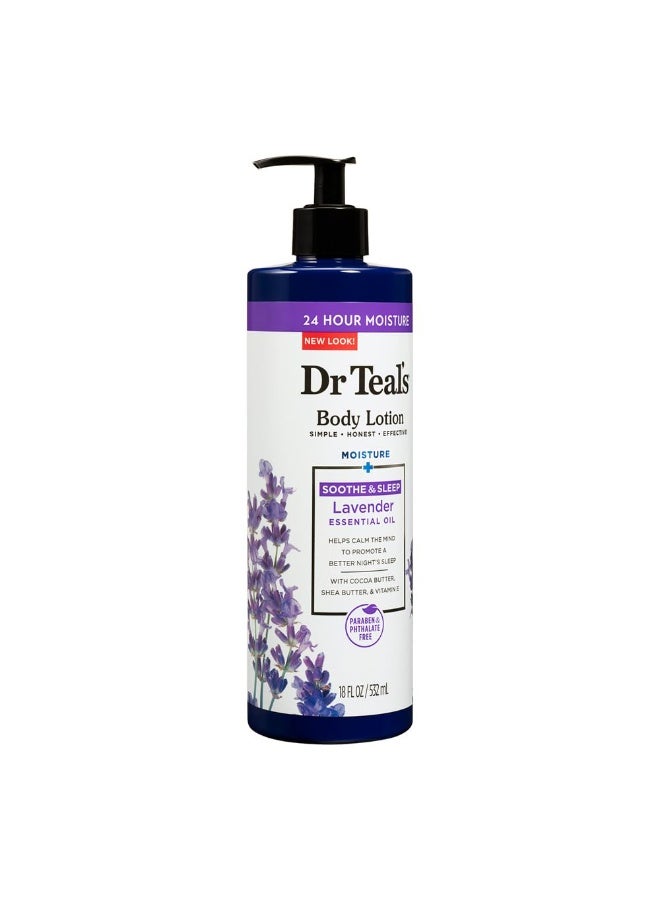 Dr. Teals Dr. Teal's Body Lotion Moisture + Smoothing Lavender Essential Oil, 532ml | Paraben & Phthalate Free | Pack of 1 - Image 3