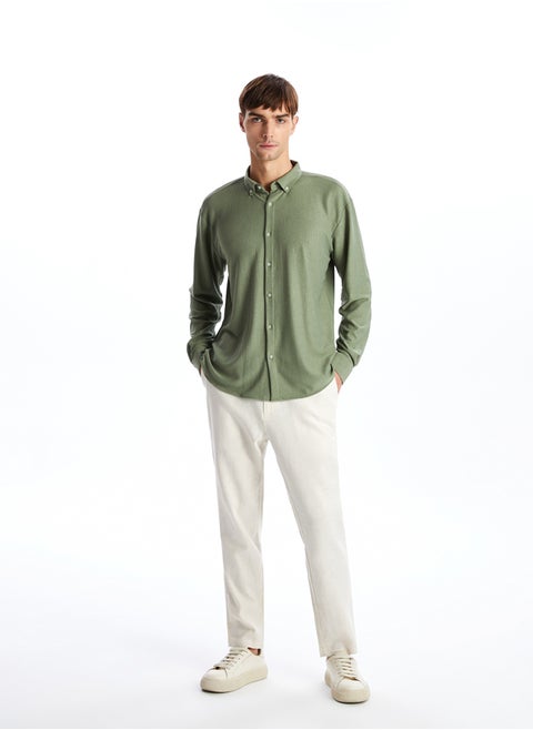 Slim Fit Linen Blended Men'S Trousers