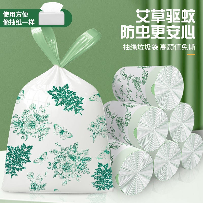 Tear-Free Wormwood Flavor Mosquito Repellent Garbage Bag Anti-Mosquito Kitchen Household Portable Thickened Withdrawable Printed Plastic Bag - Image 3