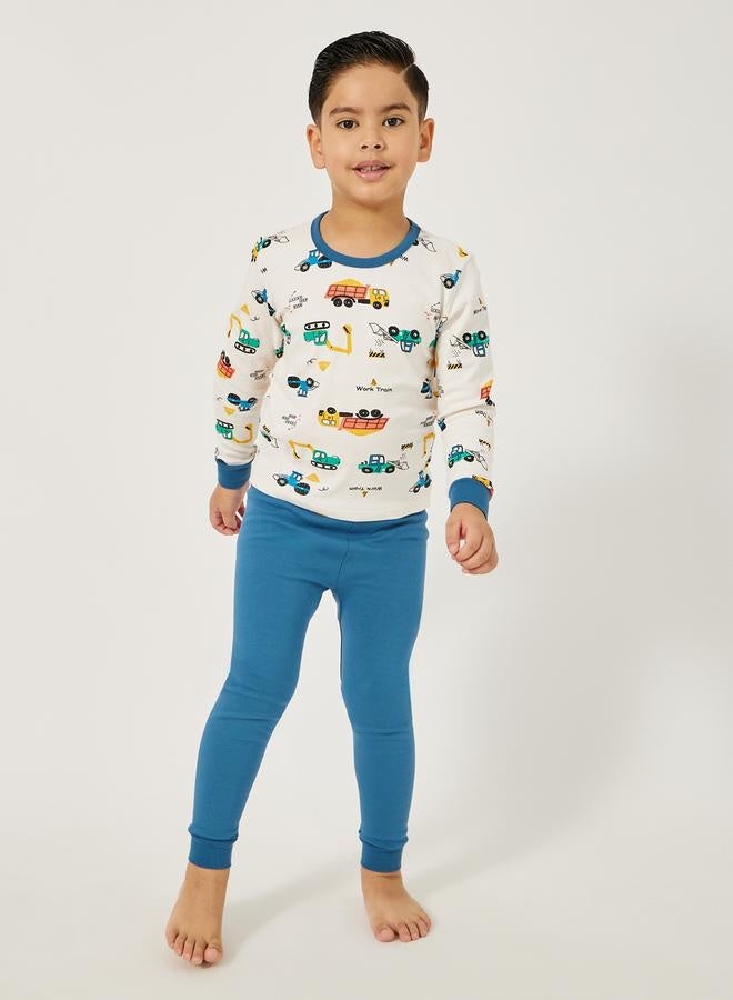 ستايلي طقم بيجامة للأطفال الأولاد بطبعات سيارات - Image 1