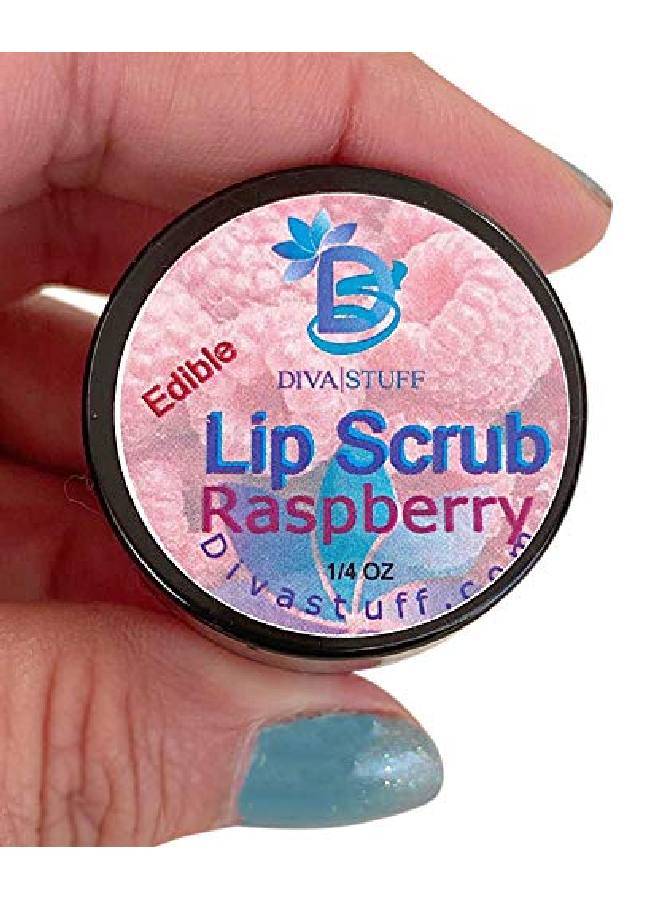 Diva Stuff Ultra Hydrating Lip Scrub For Soft Lips Gentle Exfoliation Moisturizer & Conditioner Raspberry Flavor ¼ Oz (Made In The Usa) - Image 4