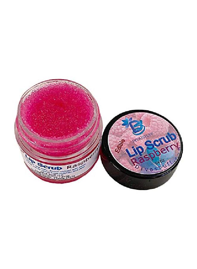 Diva Stuff Ultra Hydrating Lip Scrub For Soft Lips Gentle Exfoliation Moisturizer & Conditioner Raspberry Flavor ¼ Oz (Made In The Usa) - Image 1